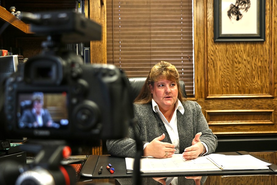 Interim Tulsa County Sheriff Michelle Robinette speaks with The Frontier in February about the challenges of being acting sheriff. DYLAN GOFORTH/The Frontier